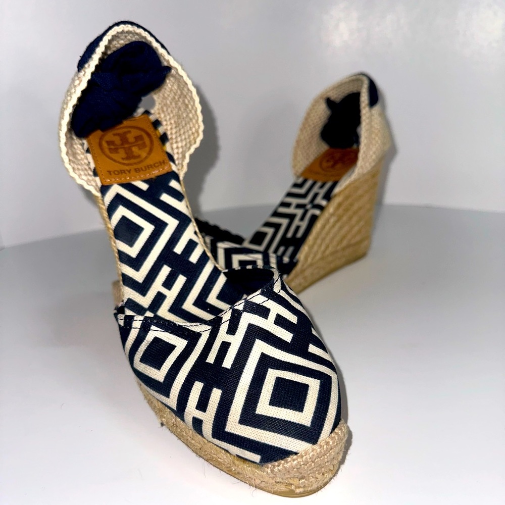 Tory Burch Black and White Wedges - Picture 4 of 11